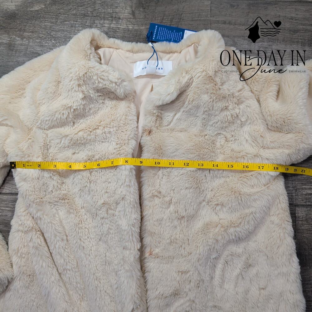 Popsugar In The Stars Faux Fur Teddy Coat Fawn Cream NWT $88 Size XS - Picture 4 of 6